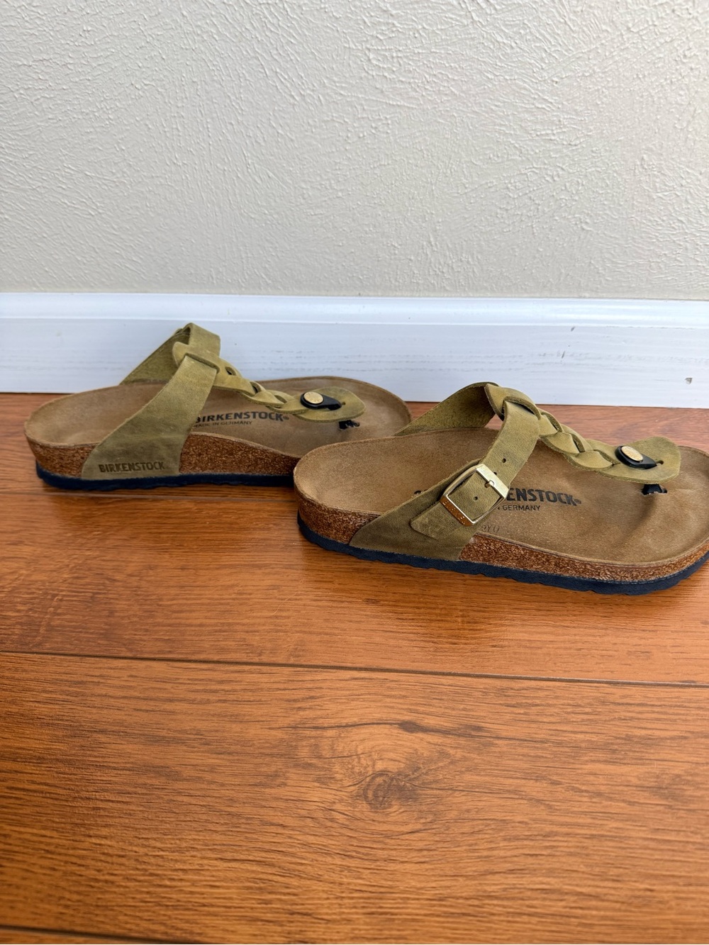 Birkenstock Gizeh Braided Olive Green Sandals 37 - Picture 4 of 11